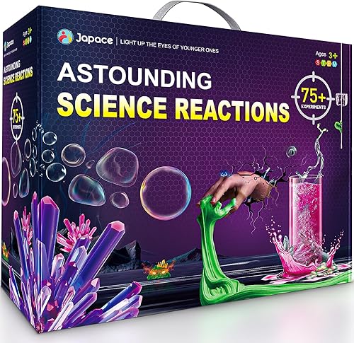Japace Kits de Ciencia para Niñas de 4-5-6-7-8 años, Ideas de Regalos de Navidad y Cumpleaños, Más de 75 Experimentos Geniales de Química, Juguetes