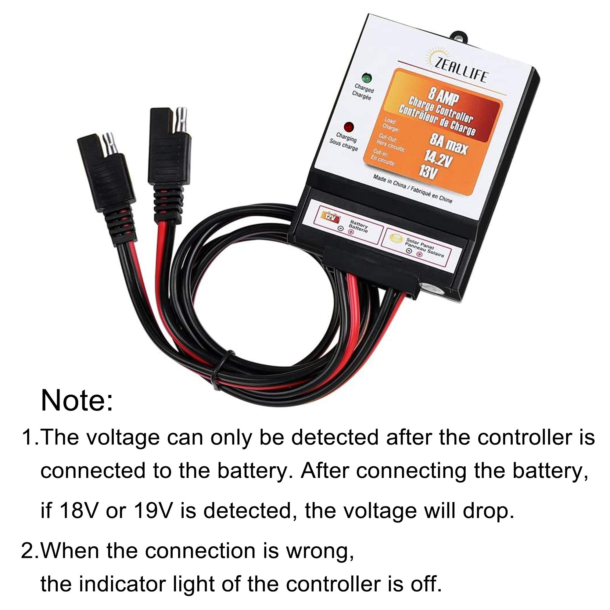 POWOXI Solar Panels Charge Controller, 8A Battery Regulator for 12V