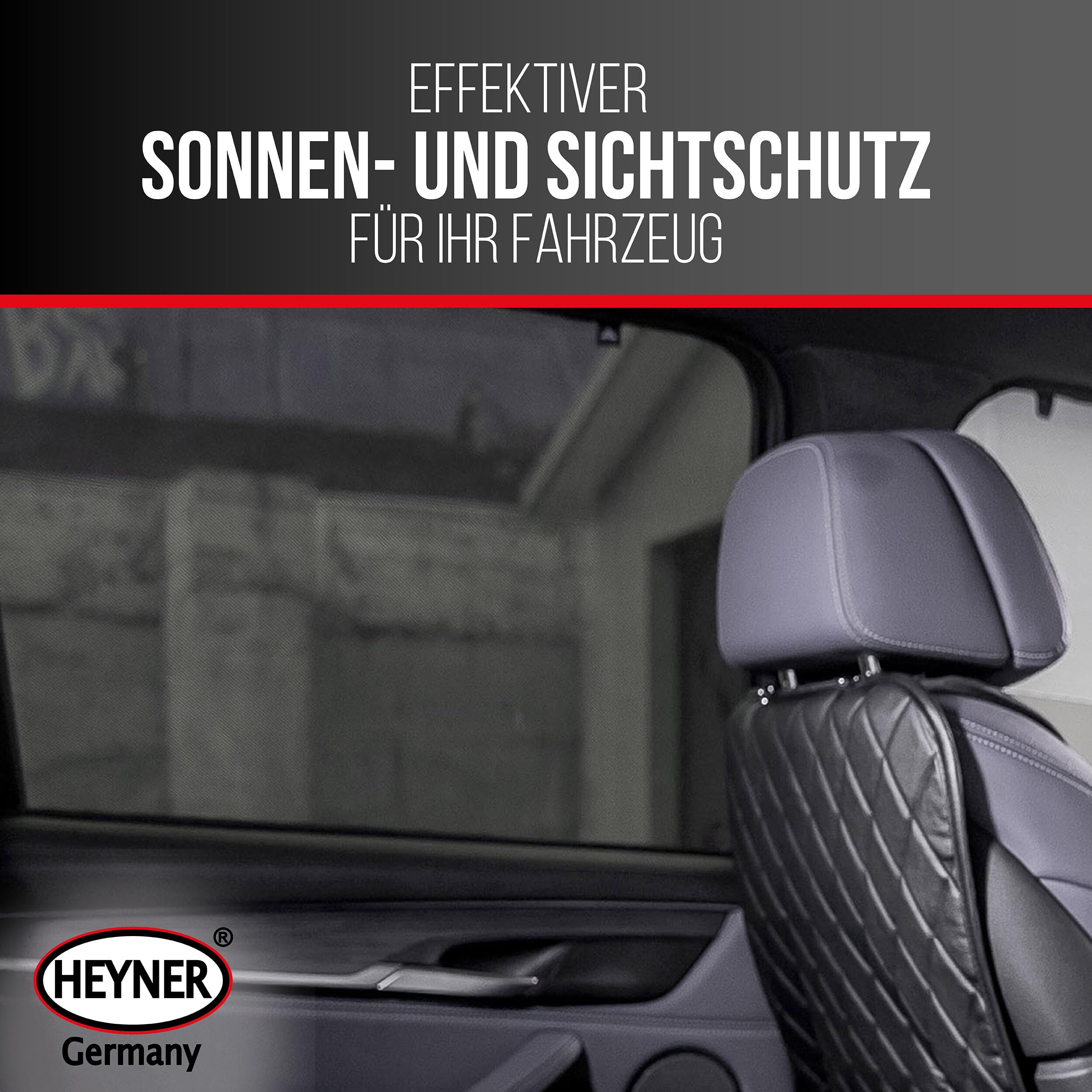 HEYNER® Sonnenschutz Magnethalterung Seat Leon (3) ab 2012 – 2er Set für hintere Türen, passgenau, grau, gummierter Rahmen