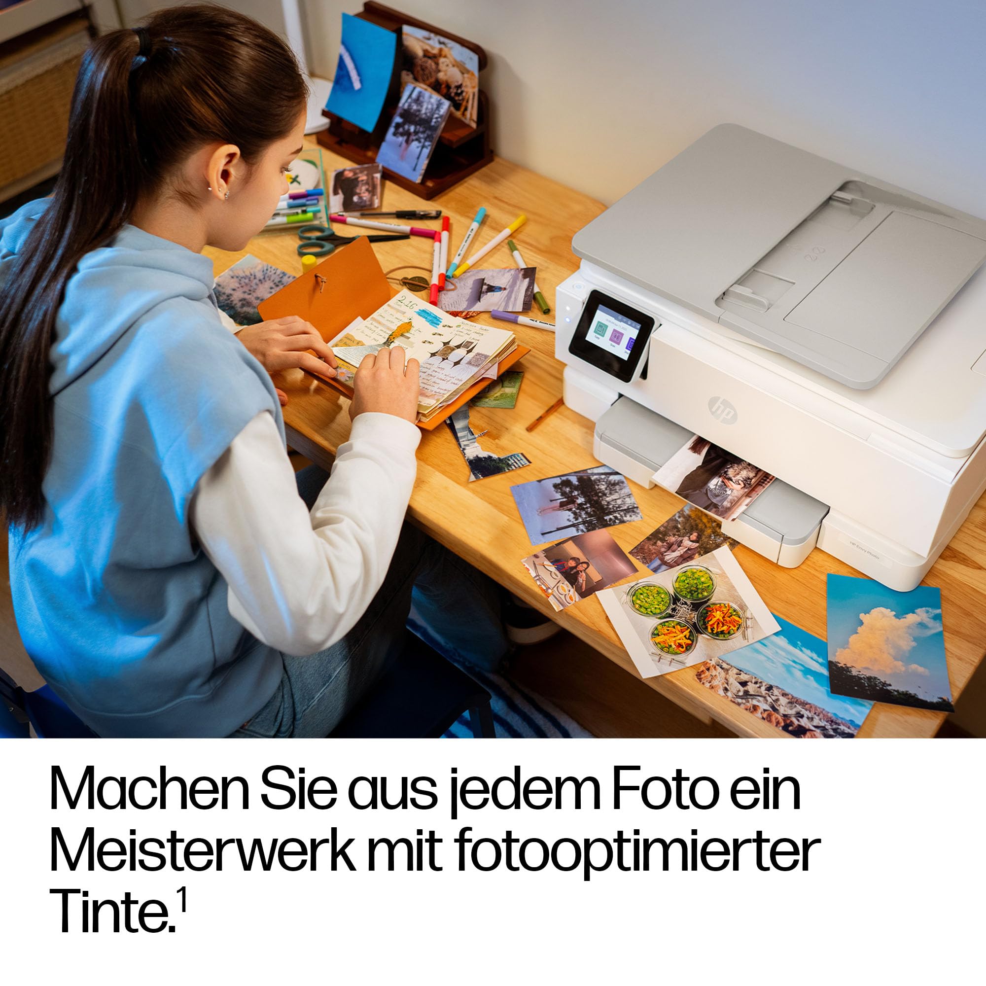 HP Envy Photo 7930 Multifunktionsdrucker, Tintenstrahldrucker, 6 Monate gratis drucken Instant Ink inklusive, Drucken, Scannen, Kopieren, Fotodruck, ADF, DIN A4, WiFi, USB