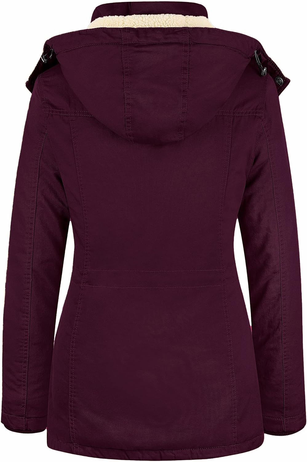 Wenven Women's Winter Warm Sherpa Lined Jacket Heavy Parka Coat with Hood - Image 3