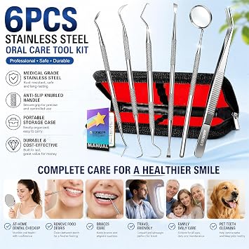 G.CATACC Dental Pick Tools, Plaque Tartar Remover Teeth Cleaning Kit