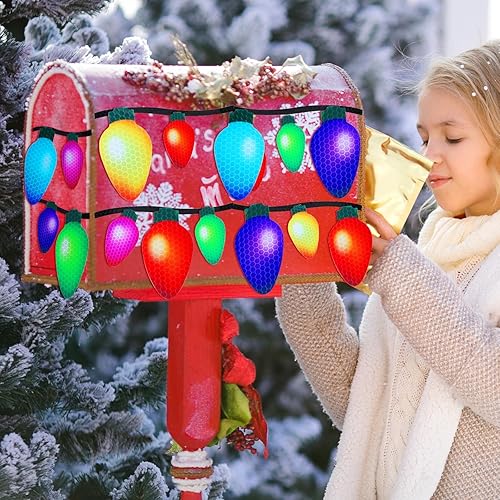 Miniatura 5 de Outus 190 imanes de Navidad para automóvil, luces a granel, calcomanías de refrigerador de automóvil, luces reflectantes de Navidad, imanes