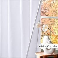 Vista 7 de HOMIDATE Cortinas de algodón texturizadas, juego de 2 paneles de ventana de 50 x 84 pulgadas, elegantes cortinas de baño de 84 pulgadas, cortinas