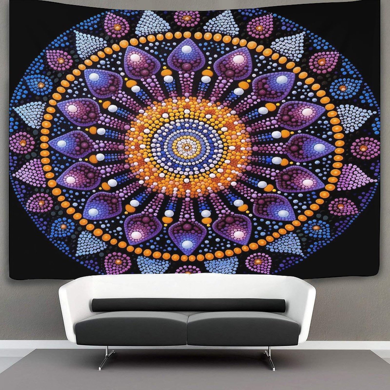 kaiyun Mandala Decor Tapestry,Datura Flowers Wall Art Tapestries Wall Hangings for Living Room Bedroom Dorm 70cmx100cm