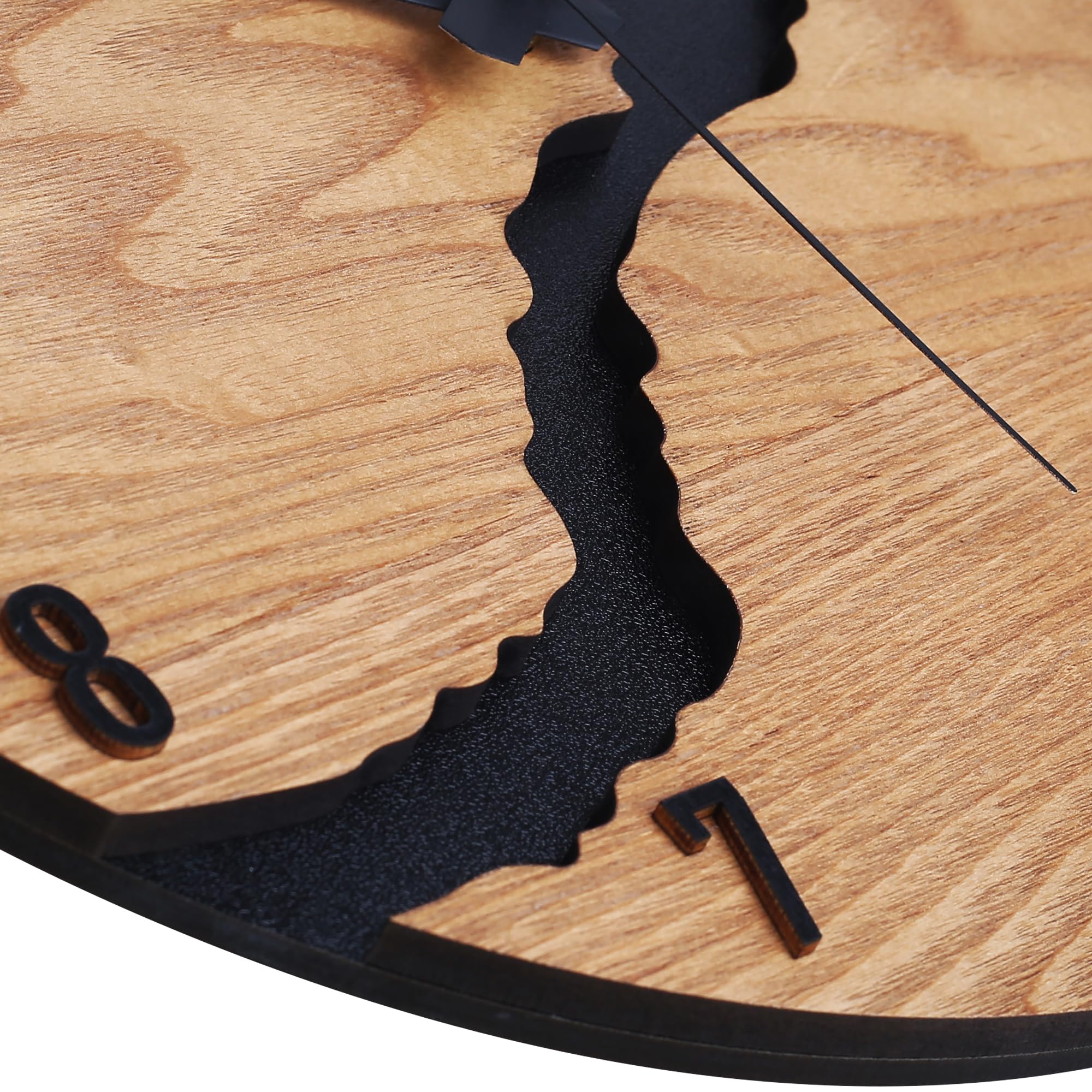 Beflourish Orologio da parete Legno con nummeri moderno silenzioso per Soggiorno, Camera da Letto, Cucina (40cm)