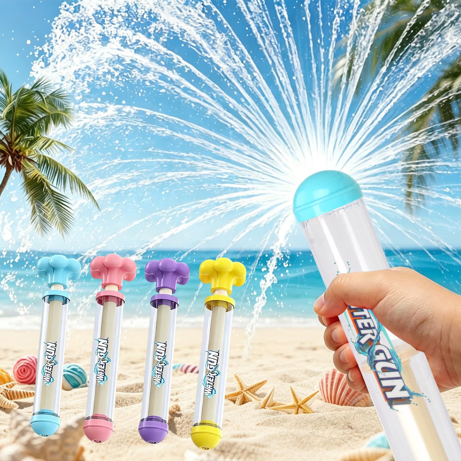 Dandin 4PCS Firework Water Guns,Water Pistols for Kids