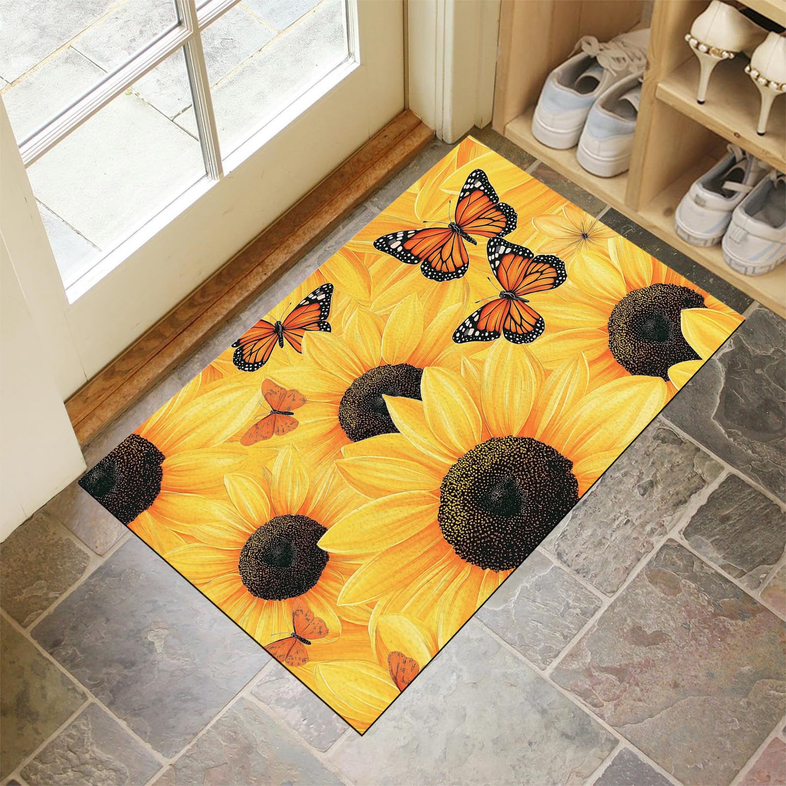 Fleur de tournesol tapis sol décoratif et doux pour sublimer votre balcon ou entrée