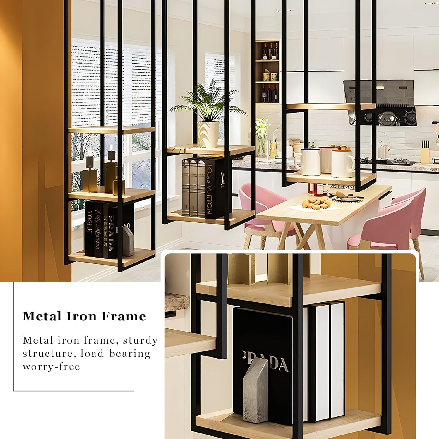 ZXDTVFGN 壁掛けブラックメタルアイアンフレームシェルフ リビング