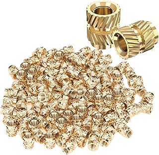 Mellbree M3 Threaded Insert, 120 Pcs 4.6 x 5.7mm 3D Printing Brass Nuts Embedment Twill Thread Screws Heat Set Knurled Inserts for 3D Printed Parts, Automotive Plastic Shells, Notebook Plastic Shells
