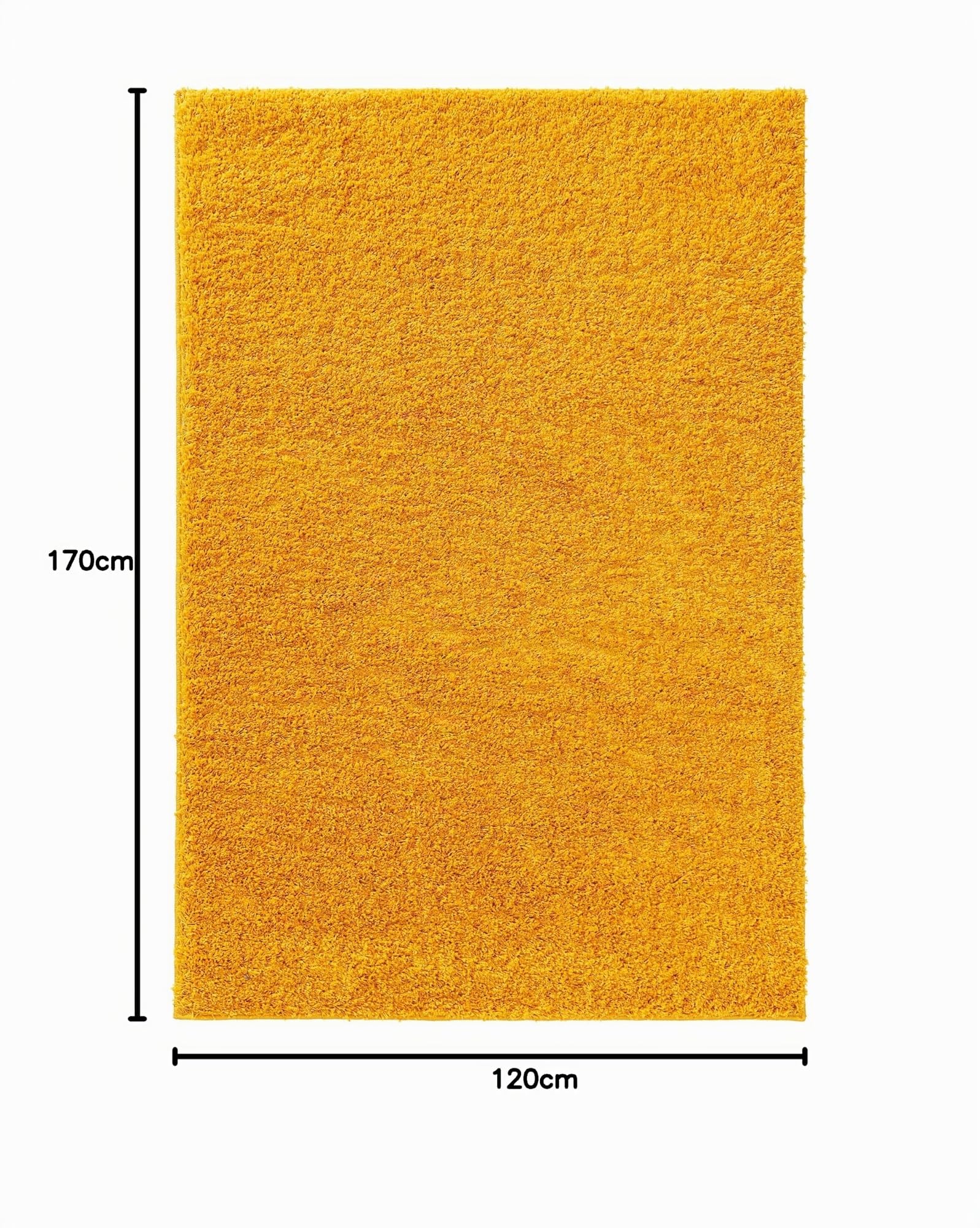 benuta Basic Hochflorteppich Soho - gelb 120x170 cm - Kuschelig Weicher Teppich im Minimalistischen Look - Pflegeleicht - Fußbodenheizung Geeignet