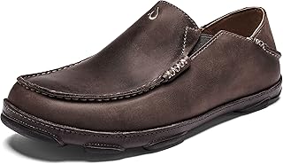 OLUKAI Mens Moloa Slip-On (8.5 - Dark Wood/Dark Java)