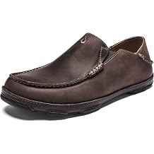 OluKai Moloa Mens Premium Leather Shoes, Easy Slip On & Off Design | Casual & Versatile Loafer, Drop-in Heel & Enhanced Traction