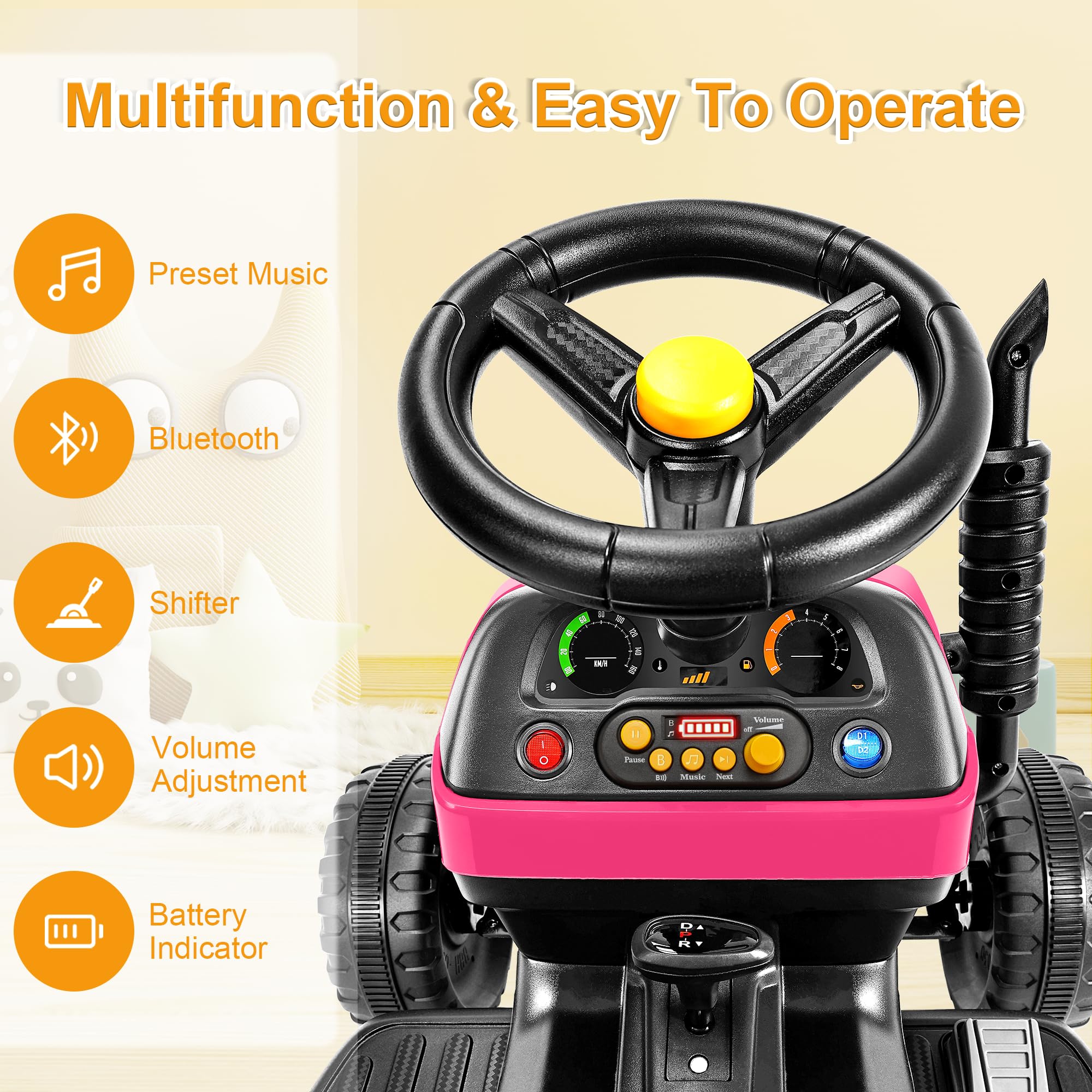 Radio Flyer Tricycle Kids Ride On Tractor With Trailer 12V 7AH