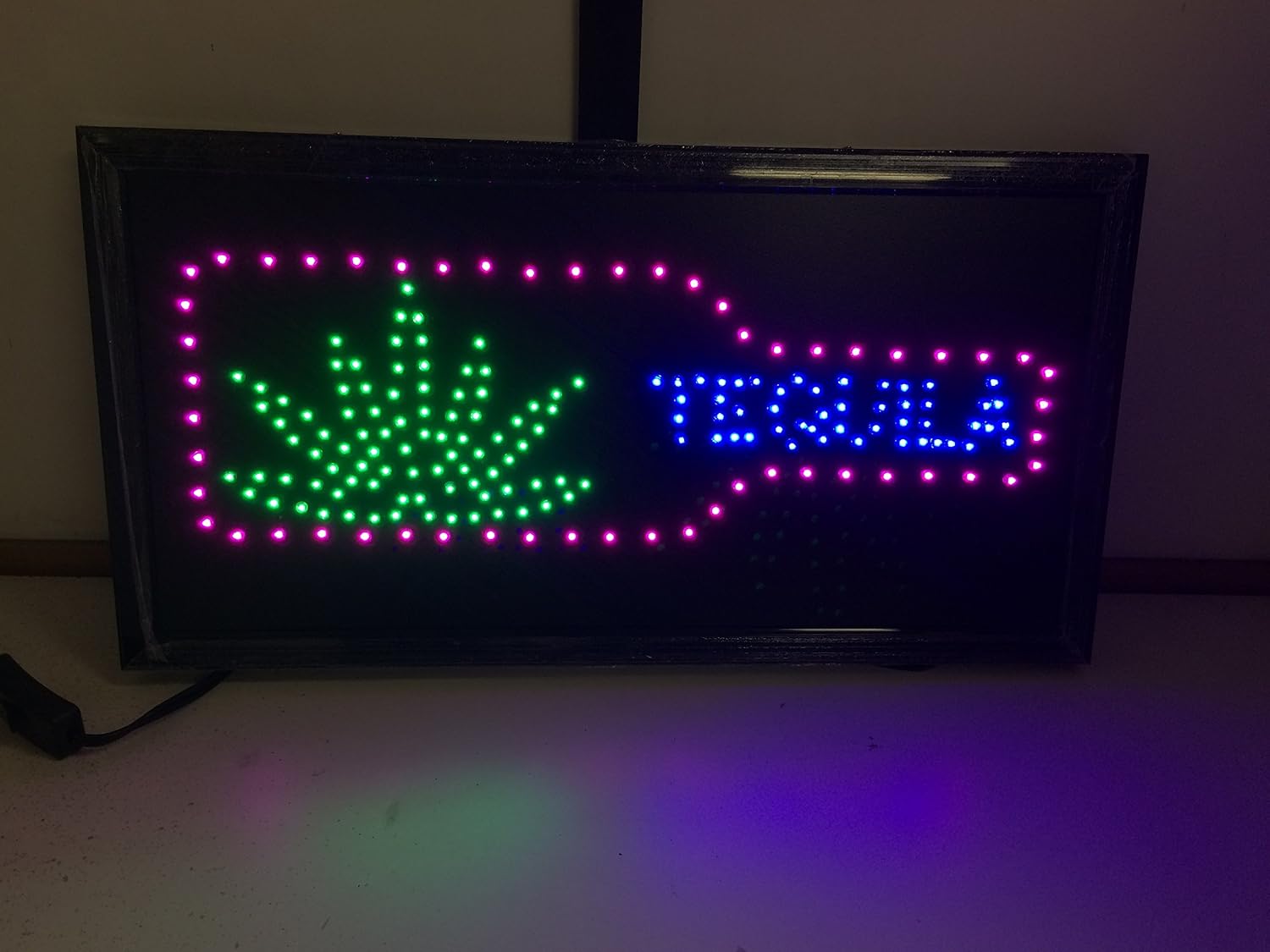 Bright Animated Motion LED Business TEQUILA Sign + On/Off Switch