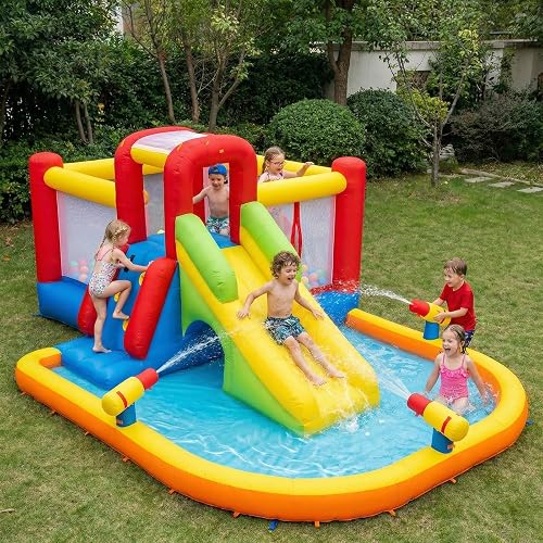 Ballsea Castillo hinchable con soplador, material premium, certificado de seguridad