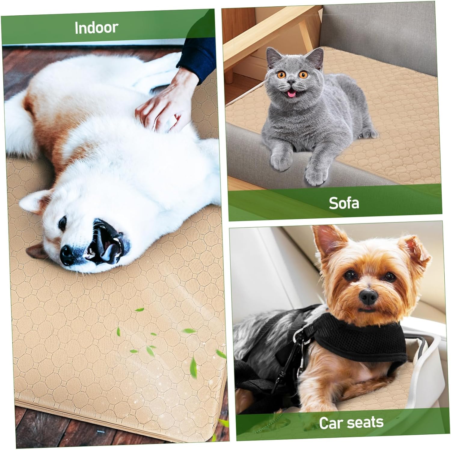 2pcs Absorbent Dog Pee Pads for Potty Training Washable Pet Mats for Cats and Dogs Reusable Quick-Dry