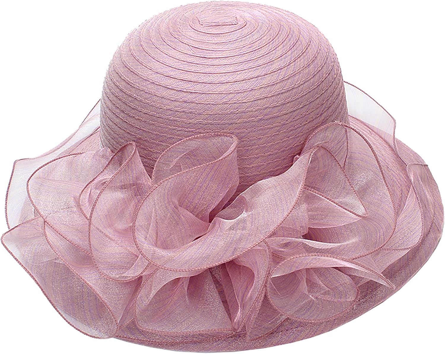 Kentucky Organza Derby Hats for Women Church Tea Fascinator Wide Brim Sun Hat for Ladies