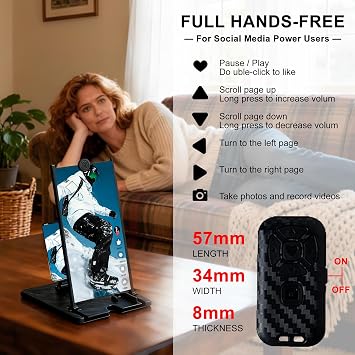 12 Phone Screen Magnifier with Bluetooth Remote, 3D HD Stand Black