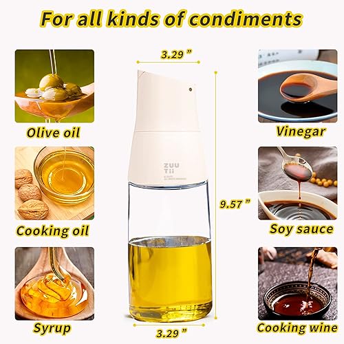 Miniatura 3 de Zuutii Dispensador de aceite de oliva, dispensador de aceite sin goteo, para cocina, juego de dispensador de aceite y vinagre, dispensador de aceite