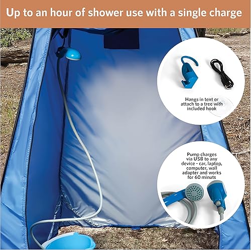 Miniatura 4 de Juego de accesorios de viaje portátil para camping, tienda de campaña de privacidad, cabezal de ducha al aire libre, bolsas de repuesto portátiles