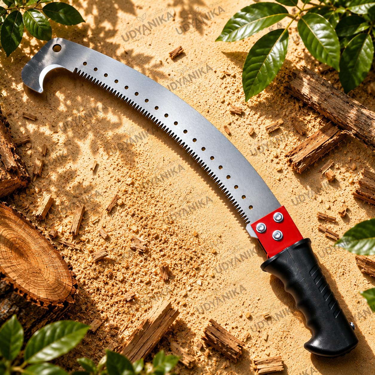 Udyanika Wood Cutter Pruning Saw | Tree Cutter Tool With Extendable Pole Fixing Slot | Hand Saw With Dual side Teeth and Stable Firm Grip-image-42