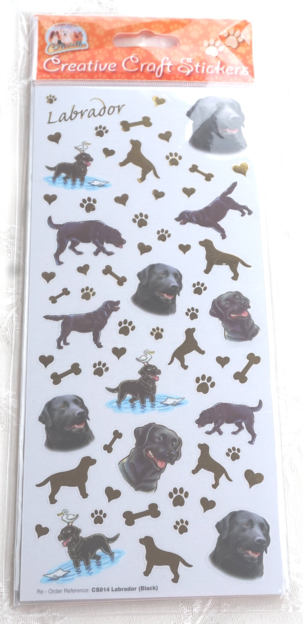 Faithful Friends Black Dog Breed Craft Stickers - Labrador - For Scrapbooking, Card Craft Etc