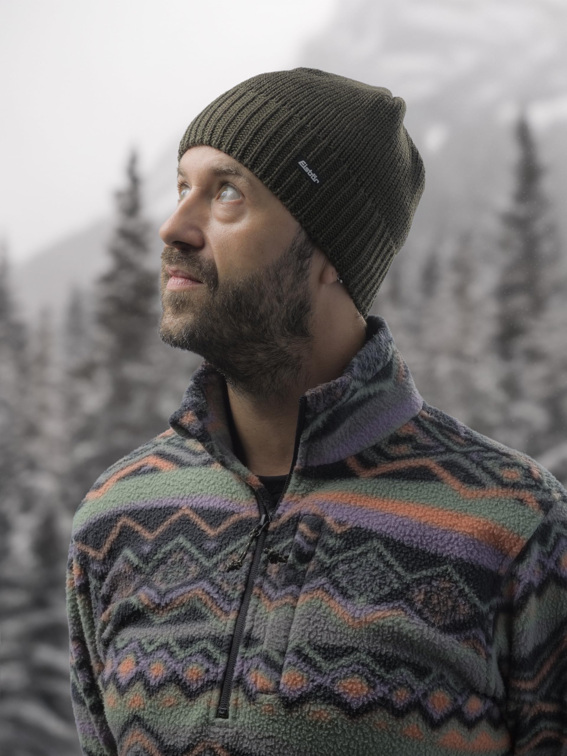 Eisbär Mütze Herren & Damen Trop - Merino Wintermütze Unisex mit Fleece schützt vor Kälte und Wind - Strickmütze atmungsaktiv thermoregulierend Wintermütze Haube aus Österreich