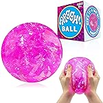 Power Your Fun Arggh Glitter Stress Ball for Adults and Kids - Medium Squishy Stress Ball Fidget Toy, Anti Stress Sensory Ball Squeeze Toy Stress Balls (Pink)