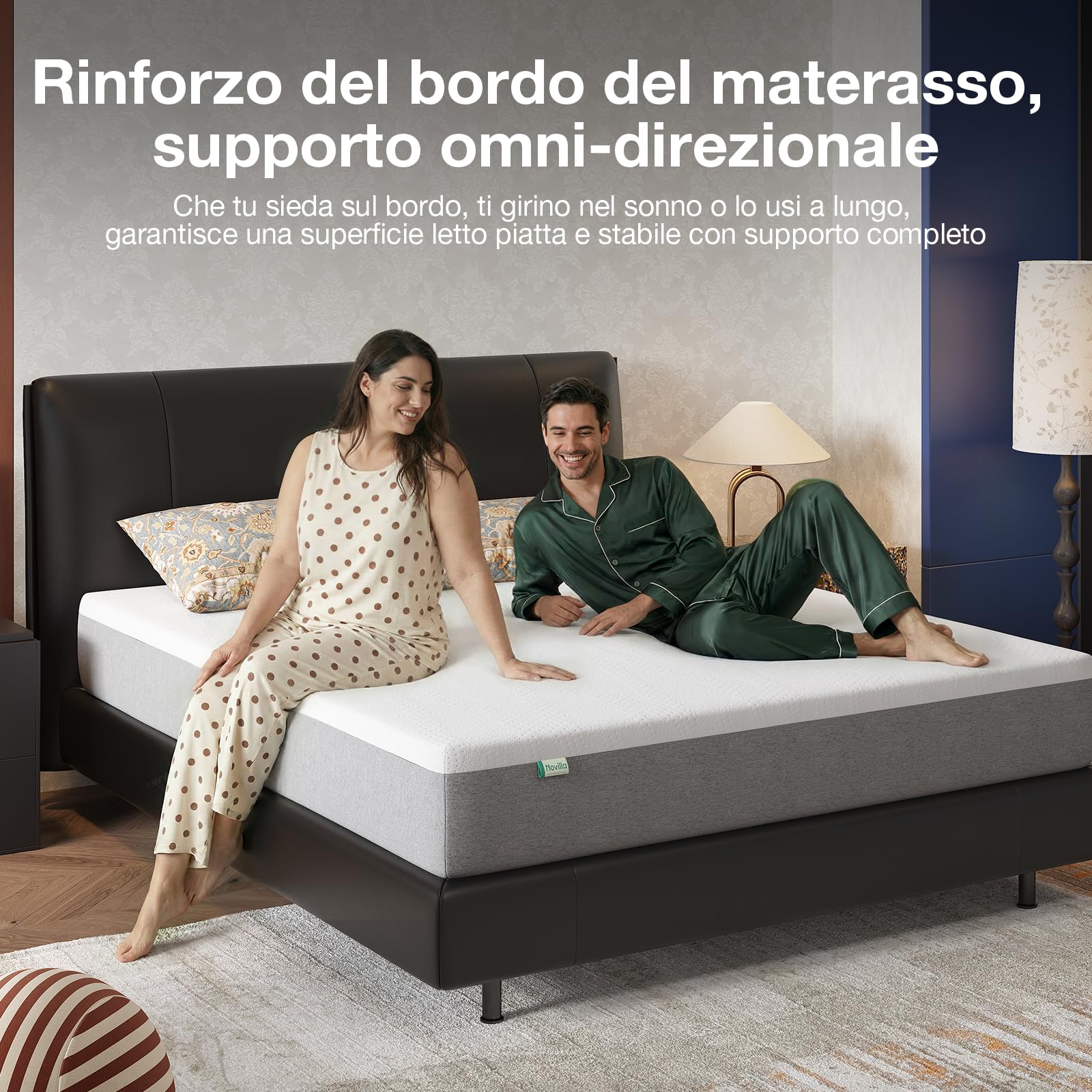 Novilla Materasso Matrimoniale 140x200cm Altezza 20cm - Gel Memory Foam & Fibra di Bambù, Traspirante con Sostegno 7 Zone, Coprimaterasso Lavabile 60℃, Certificato OEKO-TEX & CertiPUR-US