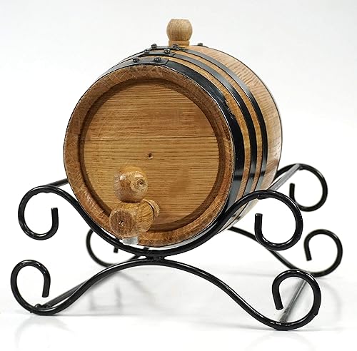 Miniatura 5 de THOUSAND OAKS BARREL Soporte de cuna de hierro forjado para barril de envejecimiento de roble de 1 litro y 2 litros - Base de soporte de metal mini
