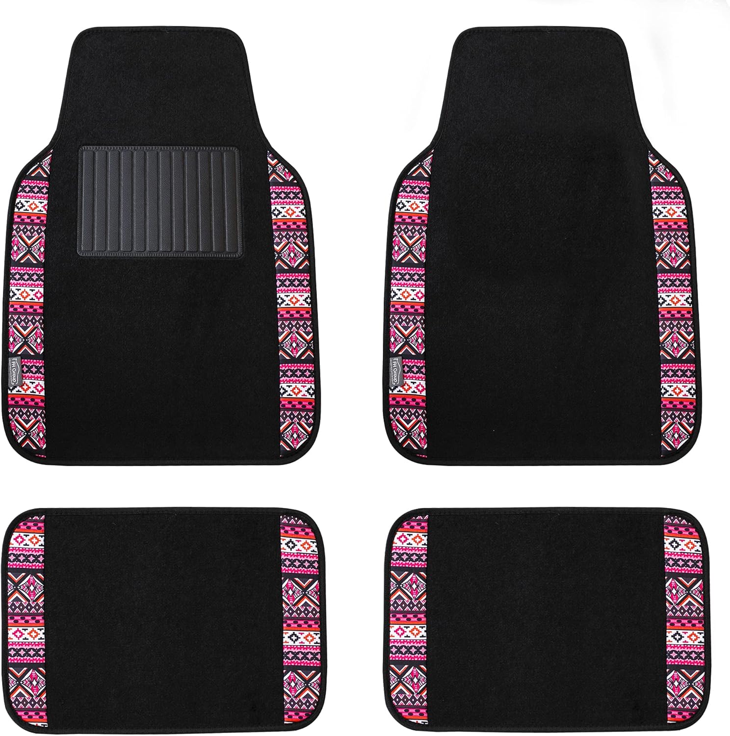 FH Group Car Seat Covers Full Set Southwestern Print Cloth - Universal Fit Automotive Seat Covers, Low Back Front Seat Covers, Solid Back Seat Cover, Washable Car Seat Cover for SUV, Sedan Lavendar