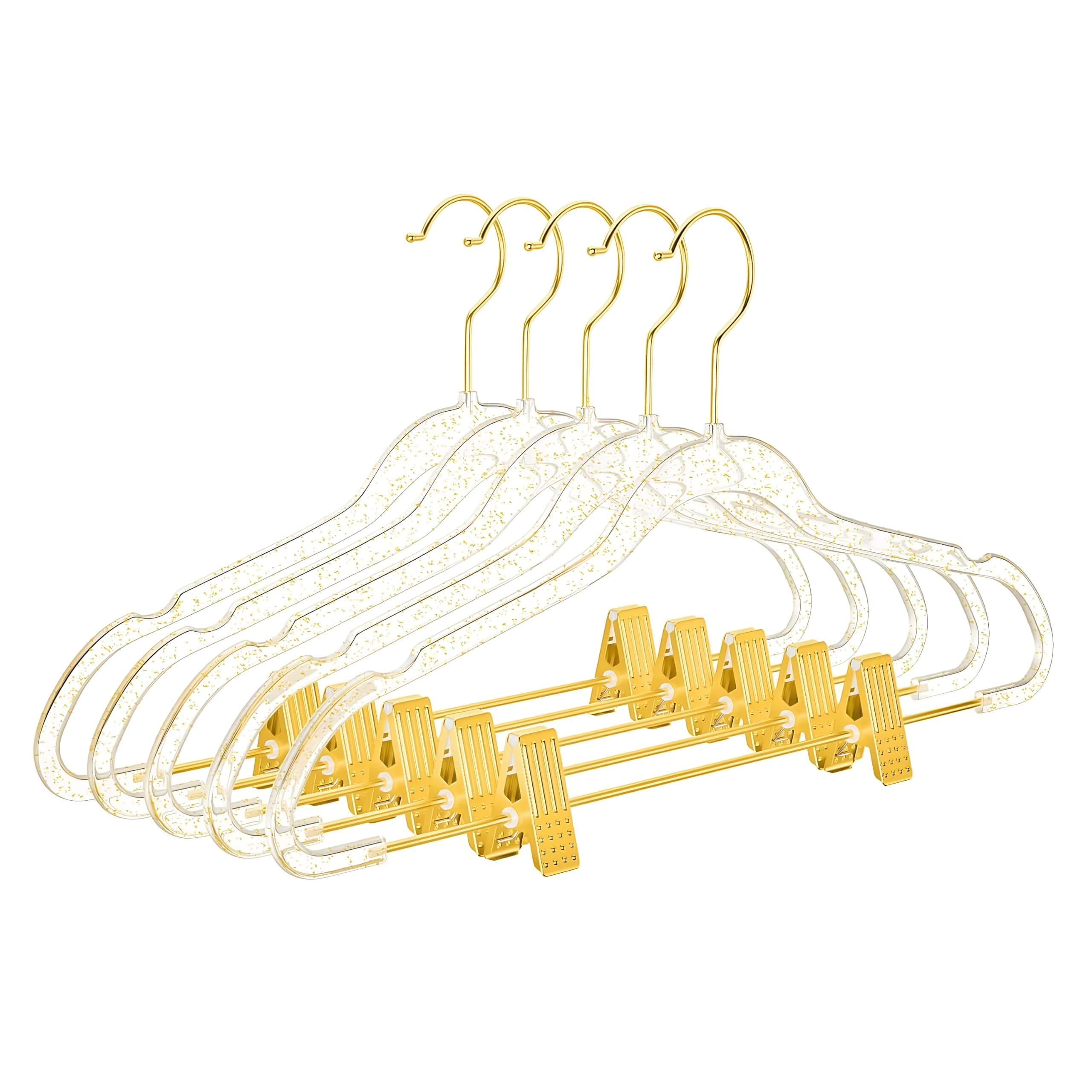 View 1 of MIZGI Slim Gold Glitter Hangers (20 Pack)