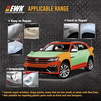 EWK Pneumatic Car Dent Puller Kit, Air Compressor Suction Cup Dent Puller with 75mm 100mm 125mm Cups, Slide Hammer Paintless Dent Removal Tool for Auto Body Repair