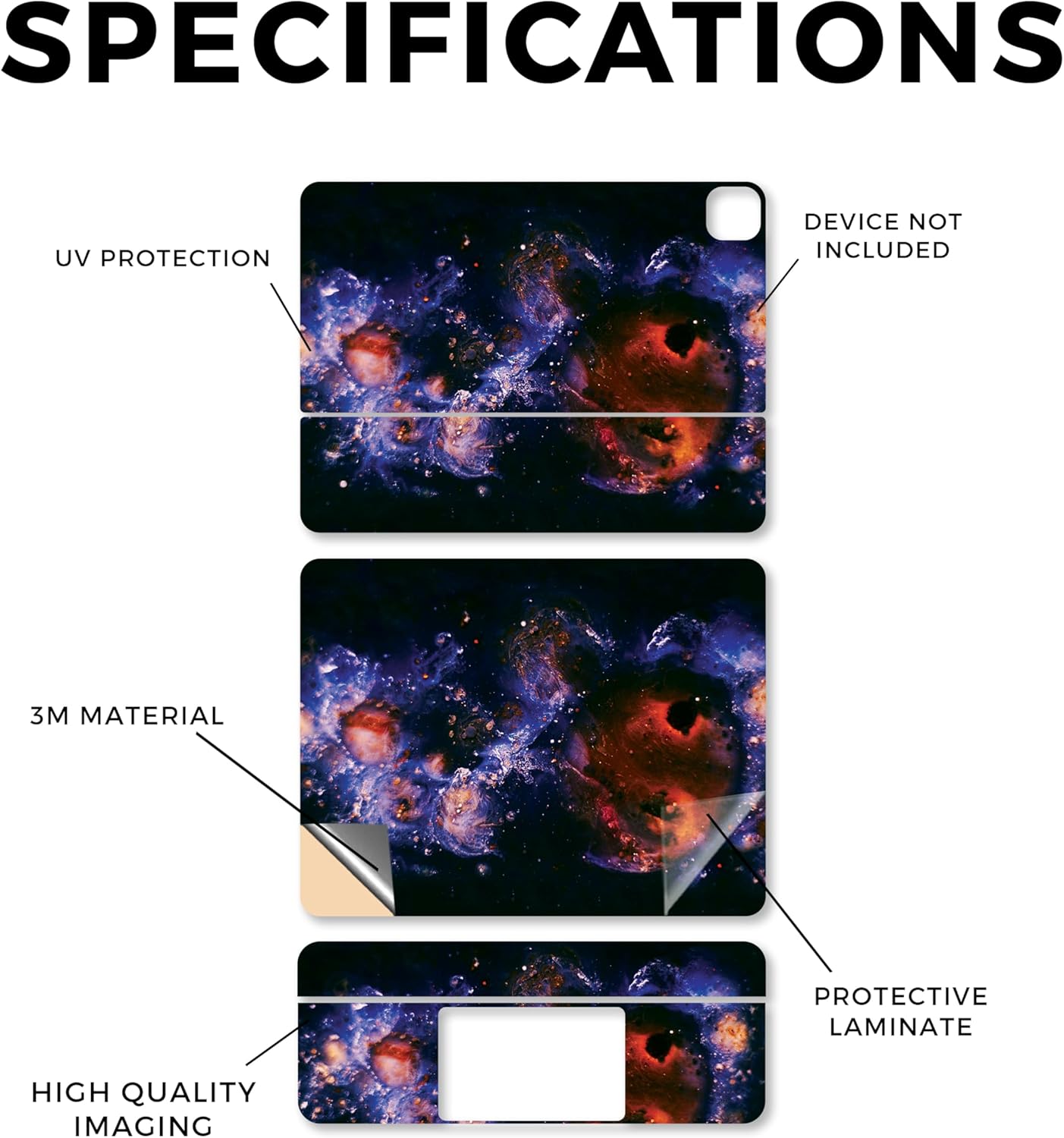 Keyboard Skin Compatible with Apple Magic Keyboard for iPad Pro 13" (M5) 2025 - Andromeda - Premium 3M Vinyl Protective Wrap Decal Cover - Easy to Apply | Crafted in The USA by MightySkins