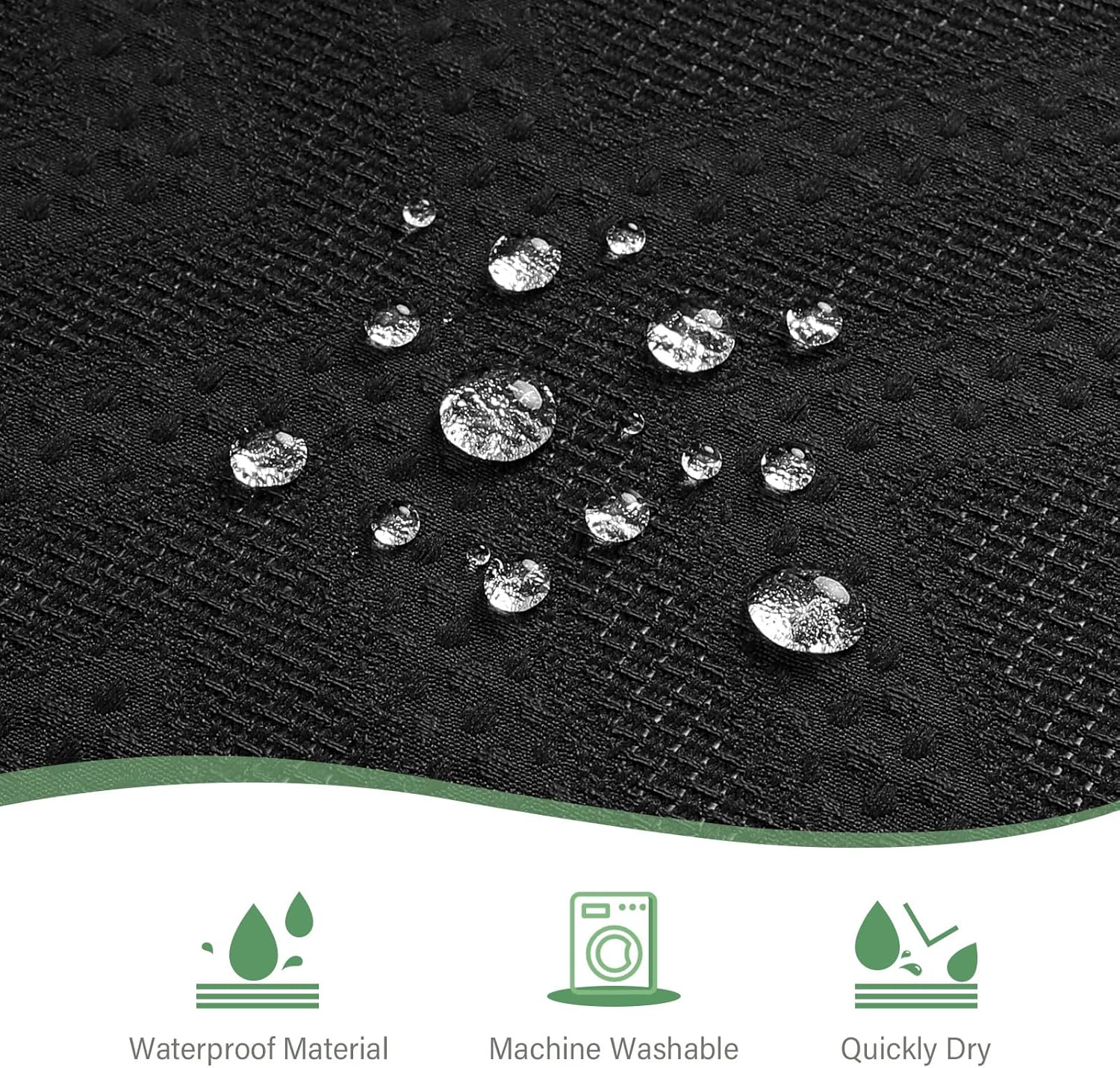 3D Embossed Pattern Shower Curtain, Jacquard Rhomboid Pattern Vintage Bathroom Curtain, Waterproof Fabric Shower Curtains with Hooks,72 x 84, Black