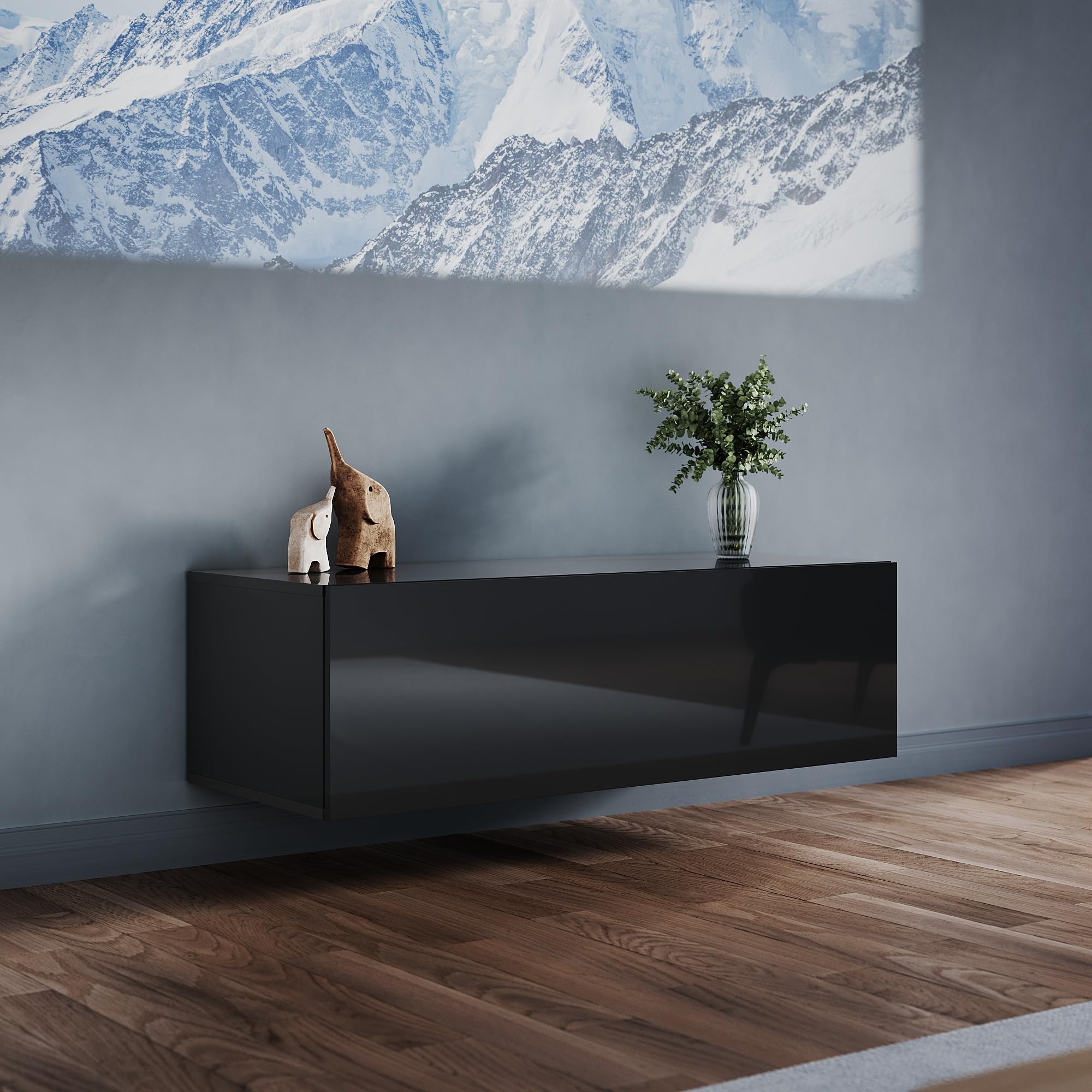 ELEGANT 100cm Floating TV Stand Cabinet Unit with Hinge LED Sensor Light
