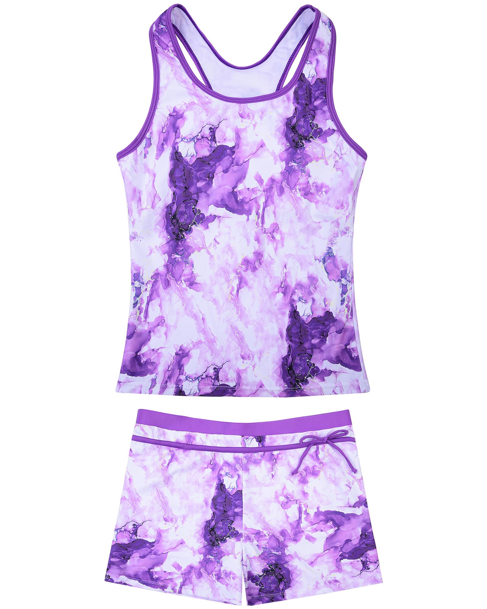 JerrisApparel Little Girls' Summer Two Piece Boyshort Tankini Kids Swimsuit