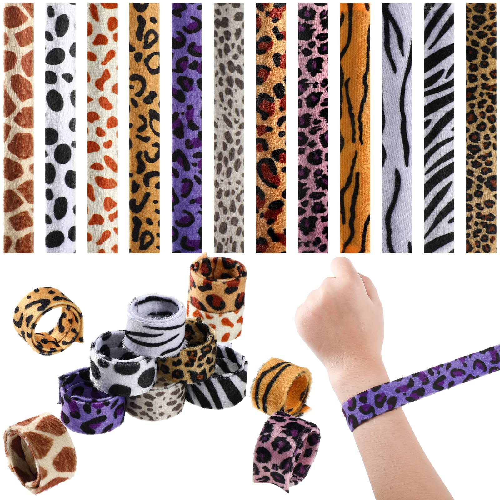Amazon.com: Zhanmai 36 Pieces Jungle Animal Print Slap Bracelets