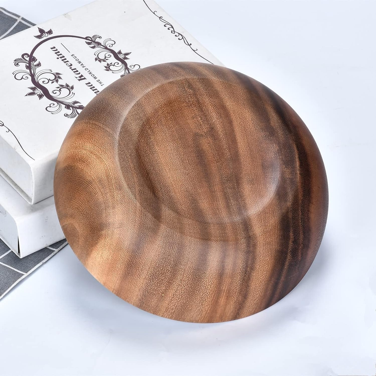 Ensaladera de madera de primera calidad, cuencos grandes de madera for servir aperitivos for frutas o ensaladas, también se utiliza como ensalada for palomitas de maíz, chips