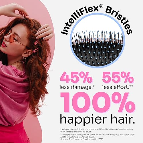 Miniatura 3 de Wet Brush Cepillo desenredante original, rosa (Digital Daydream), desenredante con cerdas suaves y flexibles, cepillo desenredante para cabello