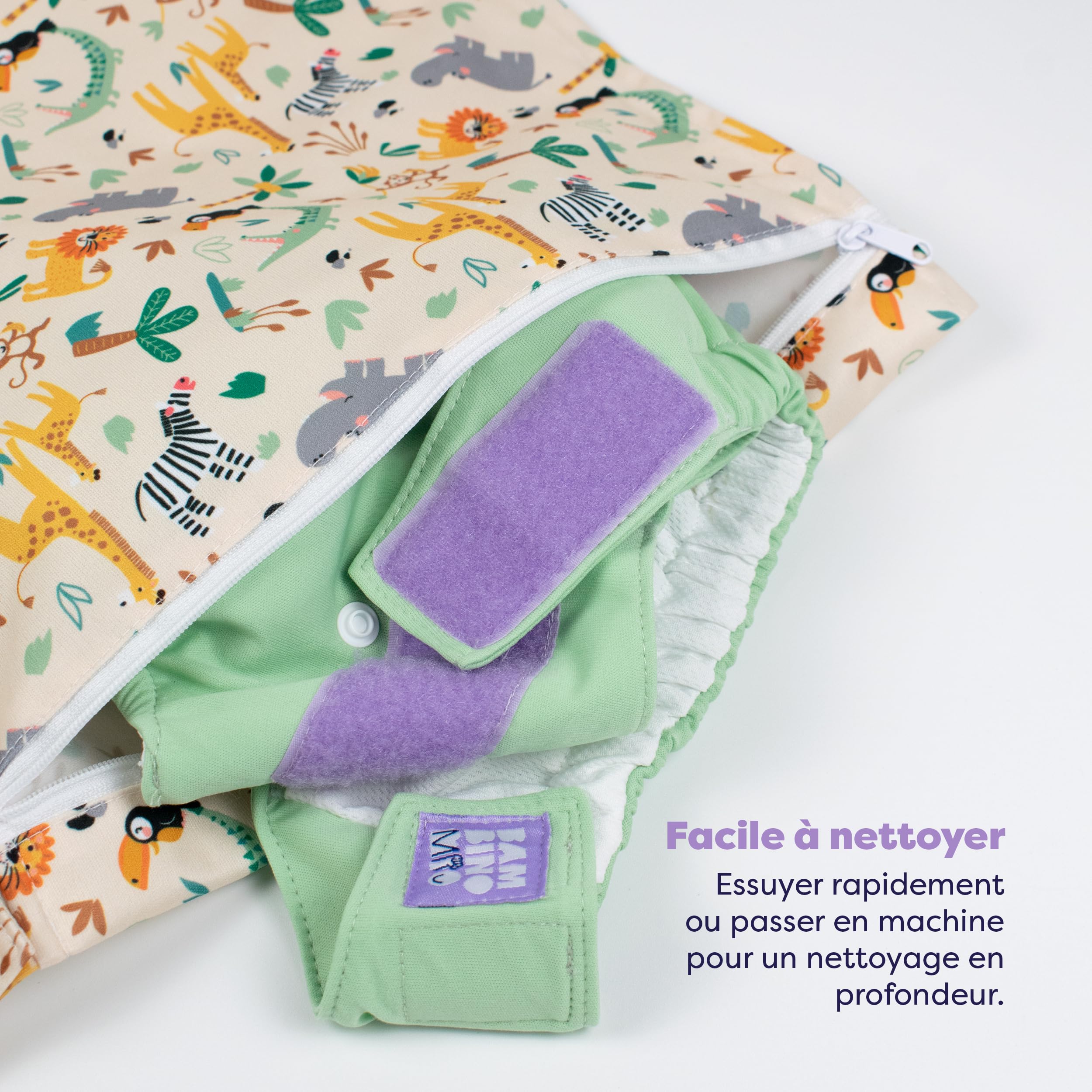 Bambino Mio, Sac étanche pour Couches lavables, Maillots de Bain et Articles de première nécessité – Peut contenir 3 Couches | 29,5 cm x 28,5 cm, Bébés et Tout-Petits