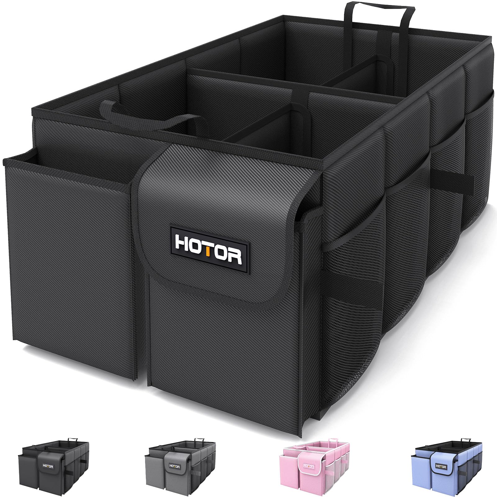 HOTOR Trunk Organizer - Foldable Car Organizer for SUVs &amp; Sedans Storage