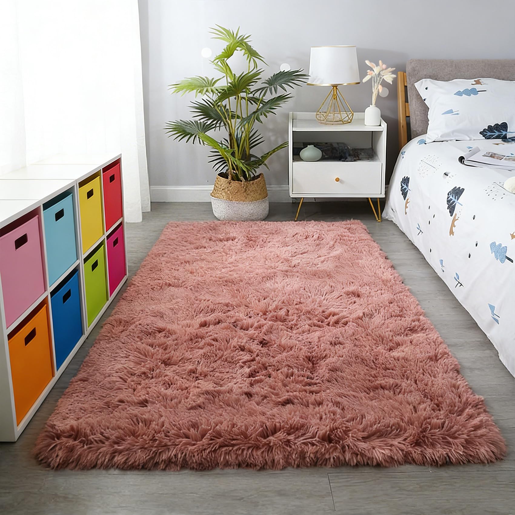 Tapis rose foncé 60x290 cm : confort shaggy pour votre couloir
