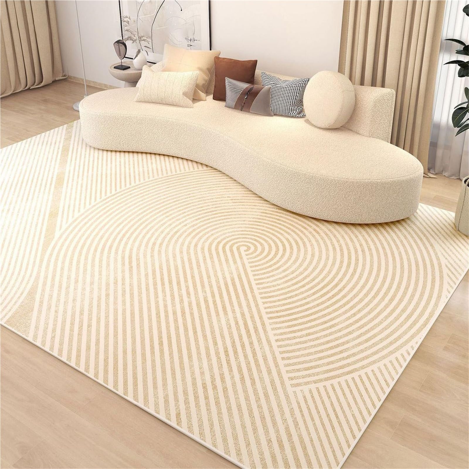 Grand tapis de sol lavable en machine tapis salon poils courts doux