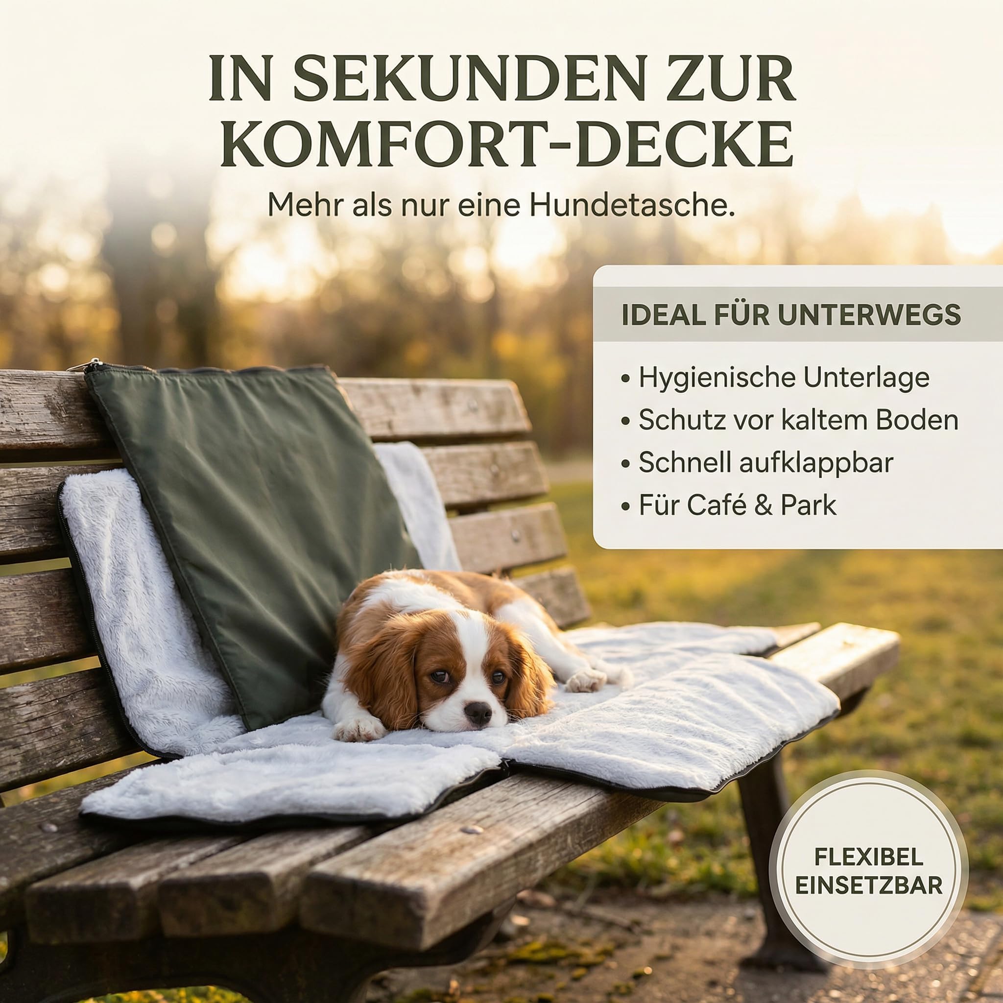 Bolsa 2 en 1 para perros pequeños, 10 kg, bolsa de transporte para perros y manta de viaje, bolsa de transporte para cachorros y gatos con correa de seguridad y forro térmico suave, práctica para café