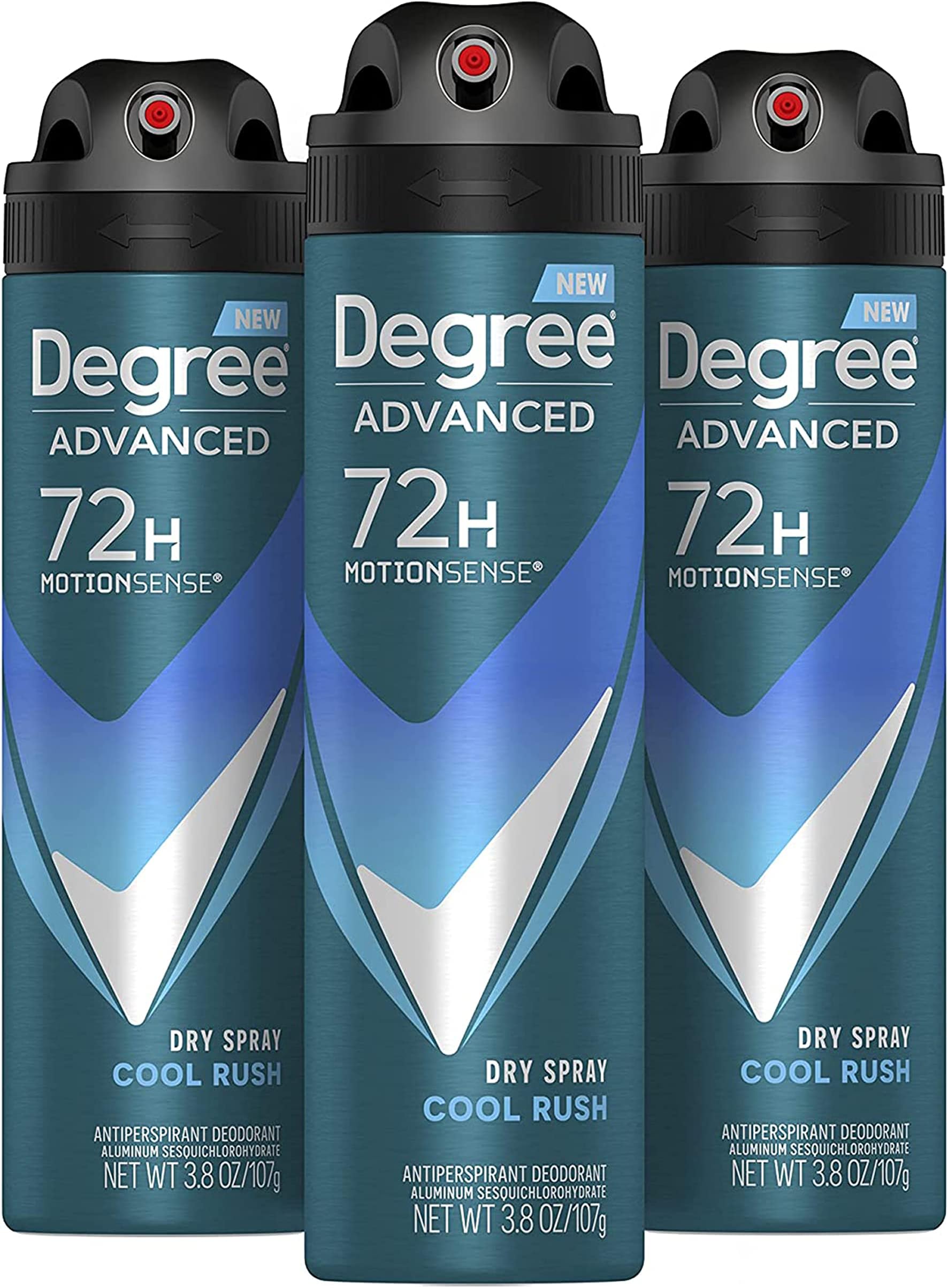 Men Antiperspirant Deodorant Dry Spray Cool Rush 3 count Deodorant for Men With MotionSense Technology 3.8 oz