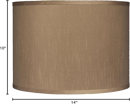 Miniatura 5 de Urbanest Pantalla de tambor de seda sintética, 14 x 14 x 10 pulgadas, color crema, Spider Fitter