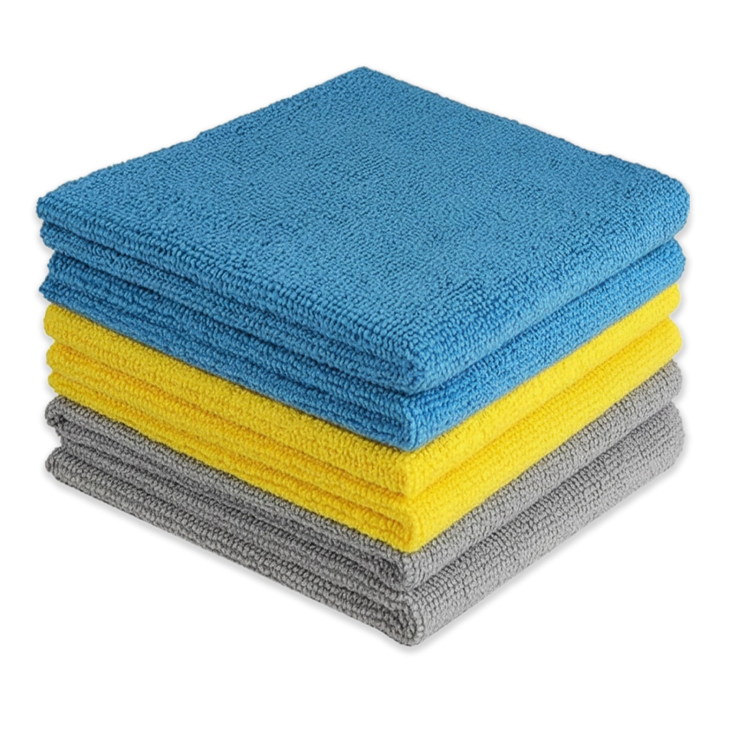 SAZ MB Microfibre Cleaning Cloths ( , 300 GSM) Thick Lint-Free Microfiber Cloths for Car, Glass, Kitchen Home Cleaning, 4040cm, 6 Pack