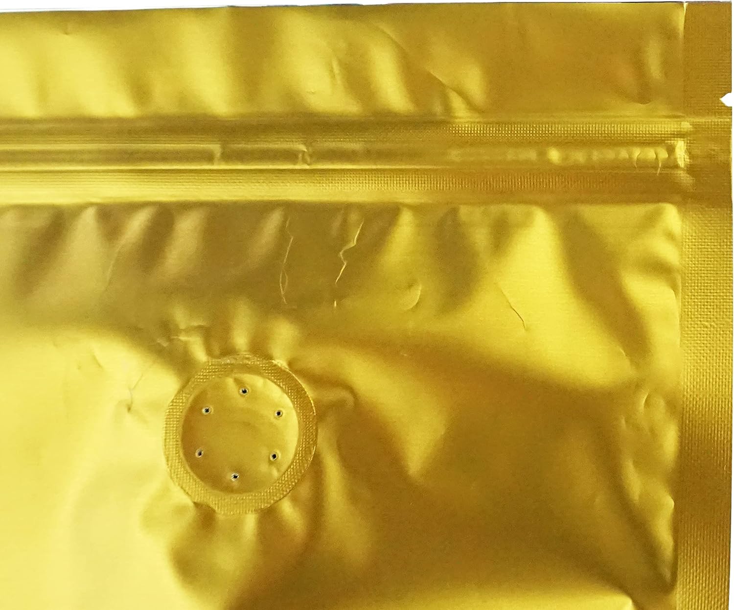 QQ Studio Foil Coffee Packaging Bags with Zipper and Degassing Valve for Whole and Ground Coffee (Gold, 4oz (Pack of 50 Bags))